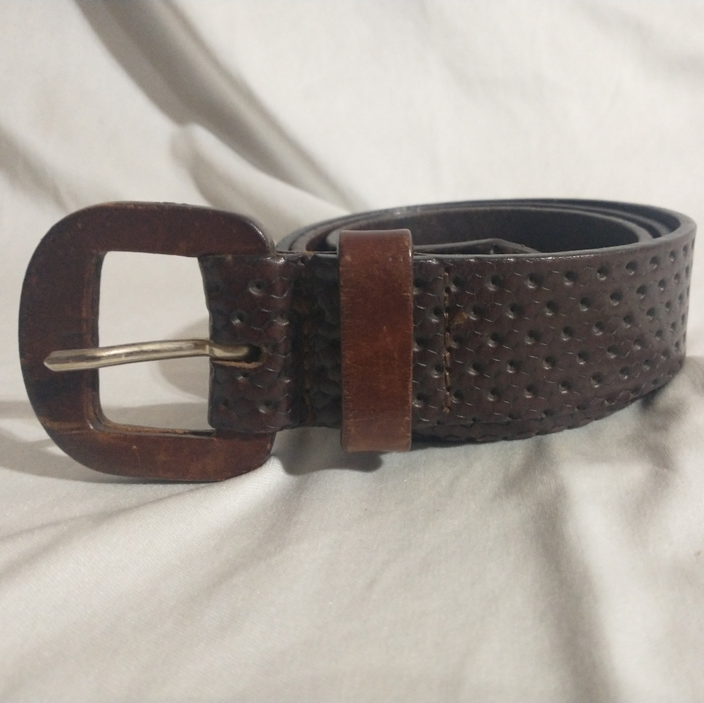 Stunning ITALIAN Jessi Lee Women's Leather Belt 1 1/4" Wide Size L